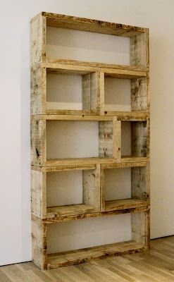 $3 DIY Pallet Bookshelf. this is genuis. bookshelves are expensive. – Click imag
