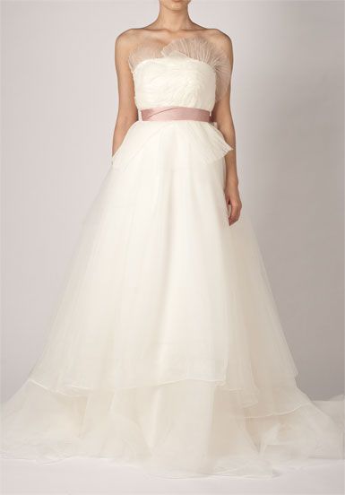 A-line Asymmetry Bodice with Scalloped-Edge Wedding Dress
