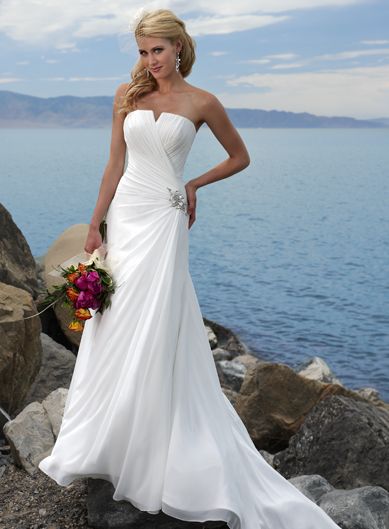 A-line Chiffon Sleeveless bridal gown