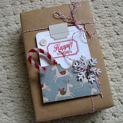A little busy for my taste, but I like the idea of wrapping with craft paper and