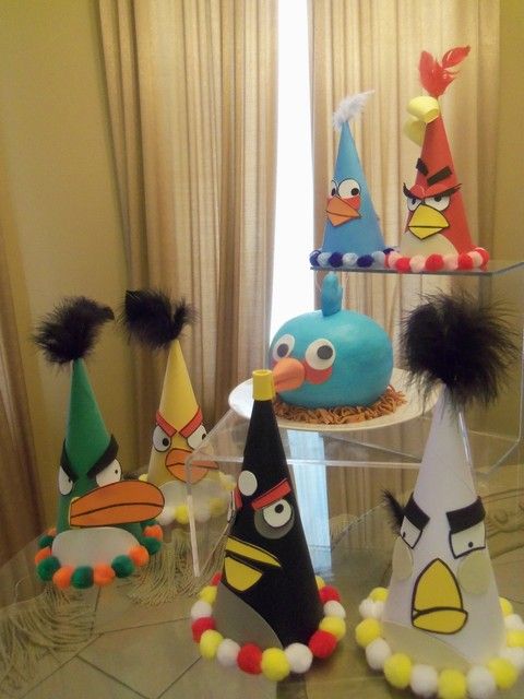 Angry Birds party hats