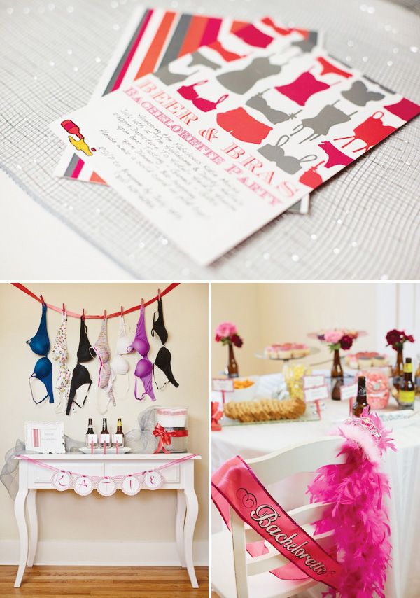 Aubrey of Bride Meets Wedding crafted this fabulous Beer & Bra Bachelorette