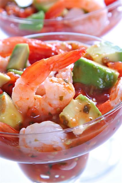Authentic Mexican Shrimp Cocktail with Avocado Salsa….