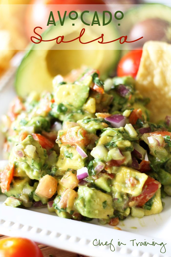 Avocado Salsa! This stuff is incredible to top (or dip) your favorite Mexican fo