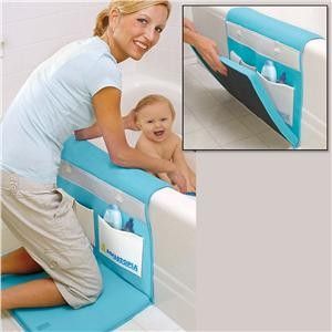 Bath organizer with padding for knees and elbows…Make your own. Good idea for