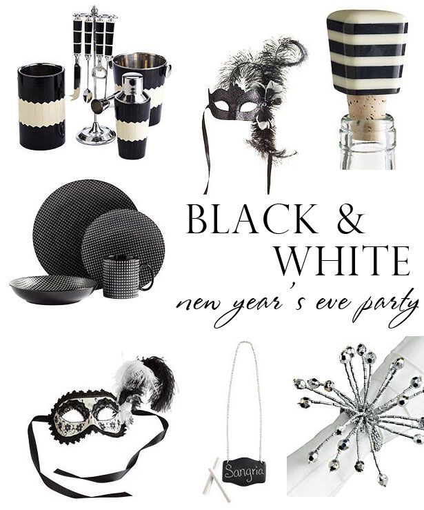 Black & White New Year's Eve Party Inspiration ~ loving the stripe wine