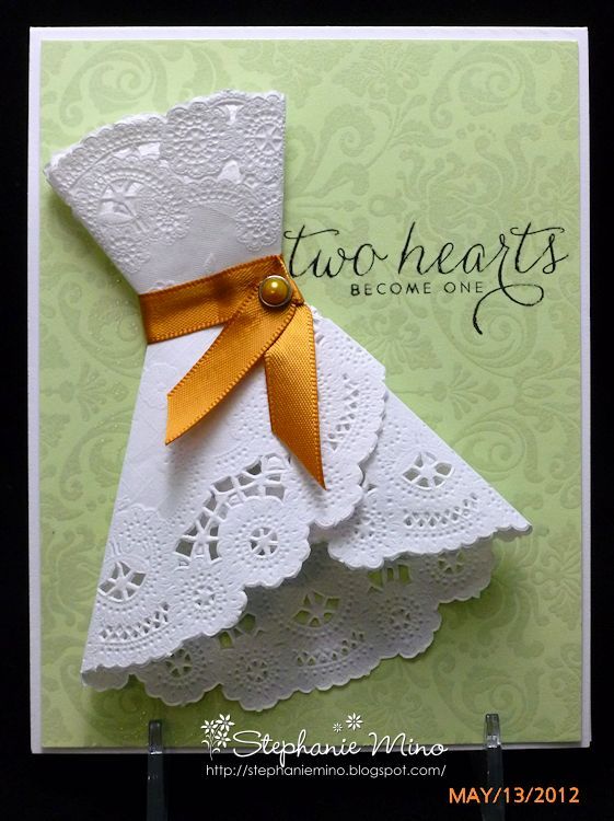 Bridal shower invite made with a doily. What a great idea!