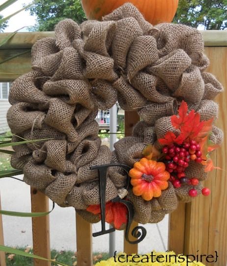 Burlap Fall Wreath
