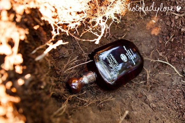 Bury the Bourbon…A southern tradition to keep rain away on your wedding day!//