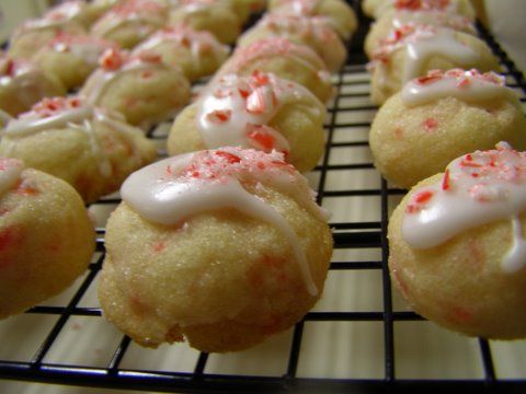 Candy Cane Snowballs…these cookies are awesome