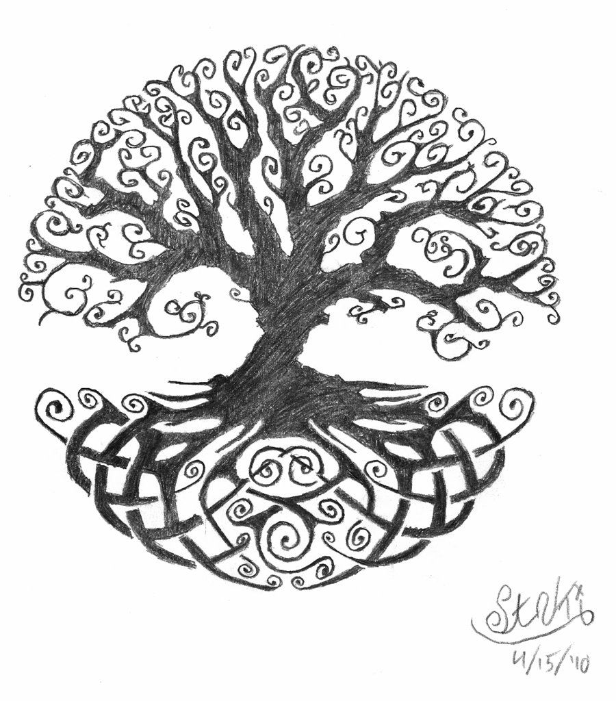 Celtic Tree of Life tattoo idea… possibly include a single red heart on the tr