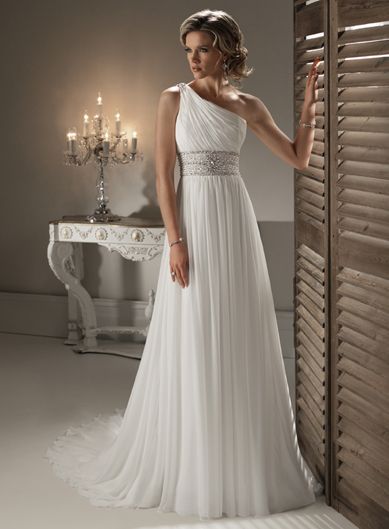 Chic Sleeveless A-line Floor-length bridal gowns