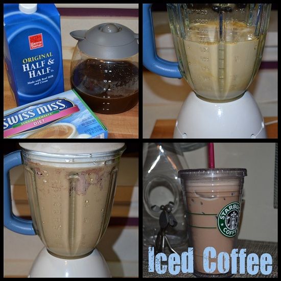 Chocolate Iced Coffee Drink:  Pour equal amounts of coffee (cold) and half and h