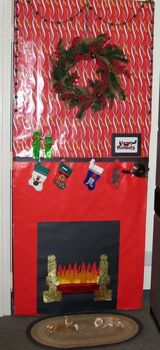 Christmas door decorating