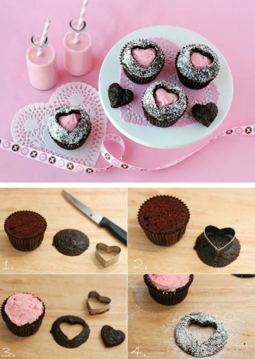 Clever heart cupcakes – too cute!