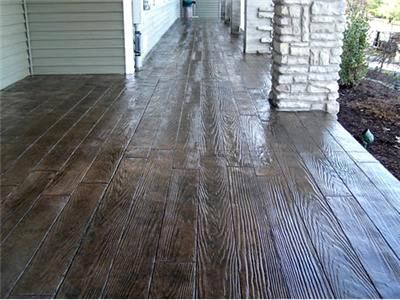 Concrete that's been stamped and stained to look like hardwood! I want this