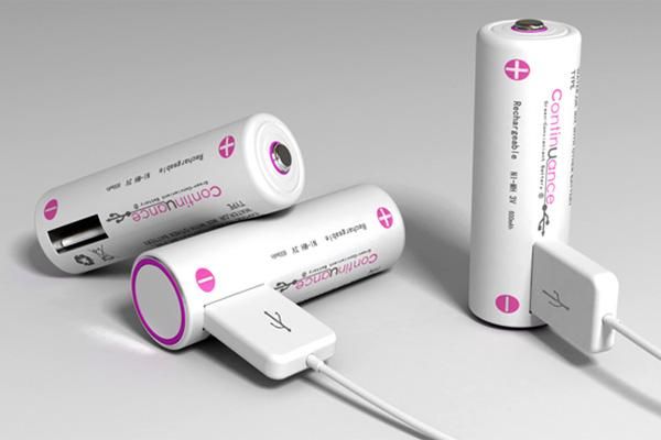 Continuance batteries rechargeable via USB
