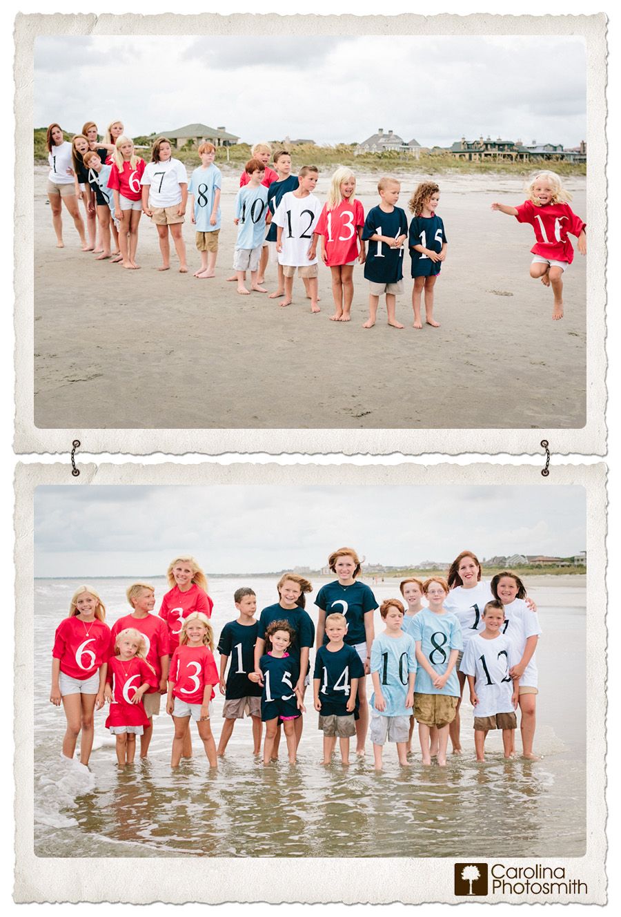 Cousin photo – number of order – color by family. So great!