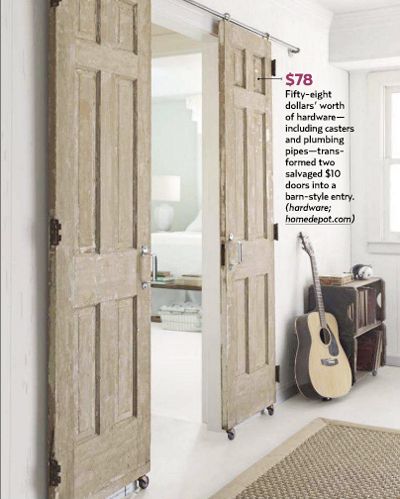 DIY $78 dollar sliding barn-style doors…similar to what was in the southern li