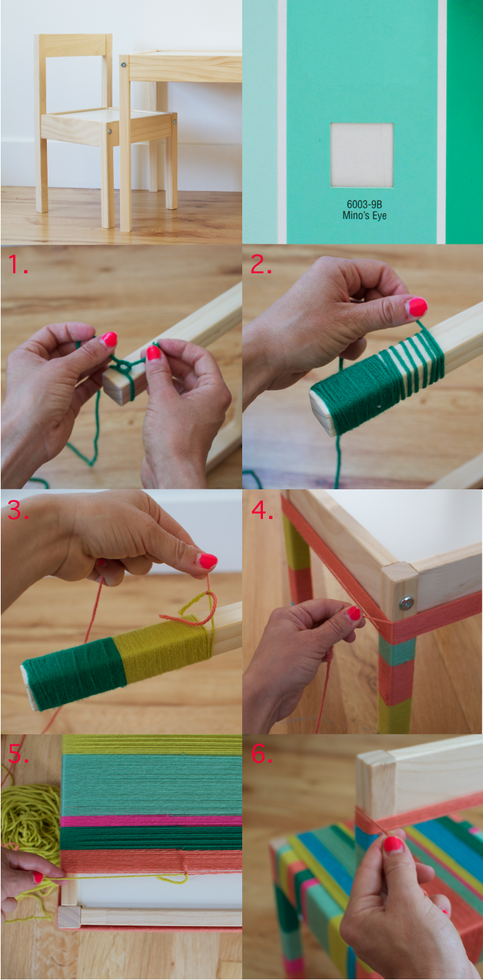 DIY Craft Yarn-wrapped furniture