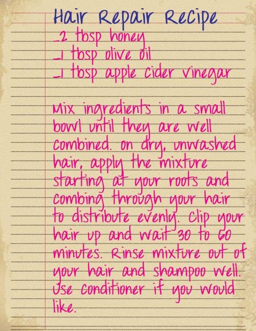 DIY Natural Hair Repair Recipe w/ Honey and Olive Oil. I think I need to try thi