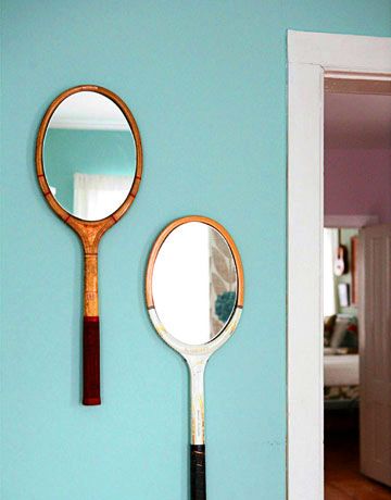 DIY Vintage Tennis Racket Mirrors