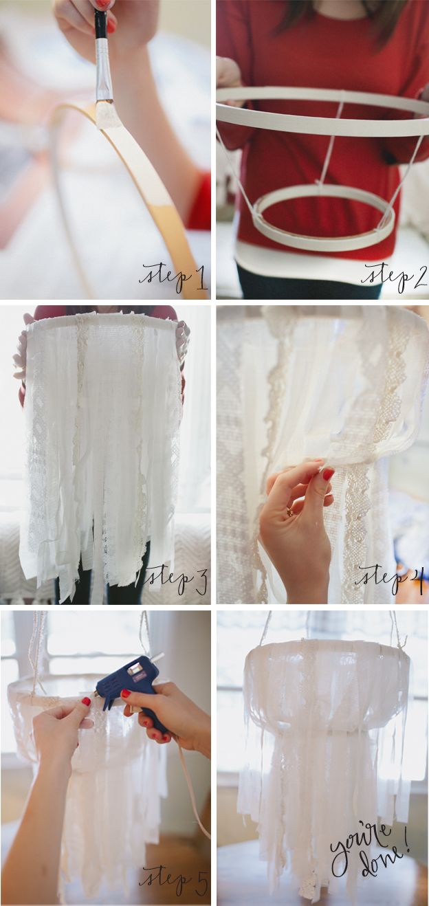 DIY fabric chandelier