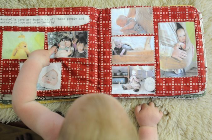 DIY fabric photobook. What a great first (or second, or third…) birthday prese