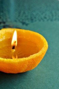 DIY orange tealight candle