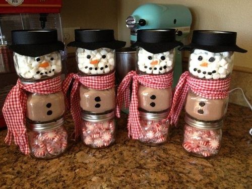 Day 3 of 25days of xmas DIY Snowman Jars For Christmas Gifts Snowman made from a