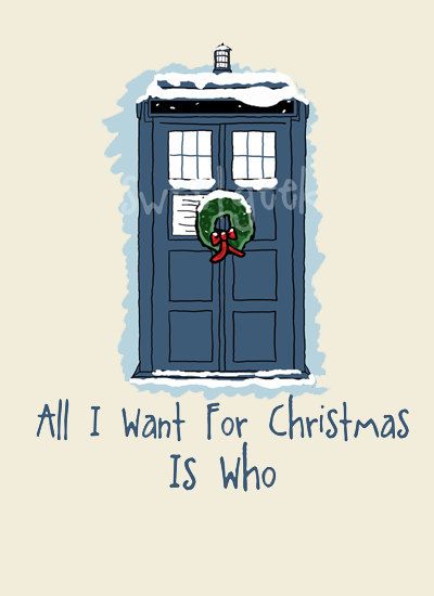 Doctor Who Tardis Christmas Card by sweetgeek on Etsy