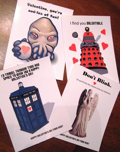 Doctor Who valentines! Free .pdf at the link.