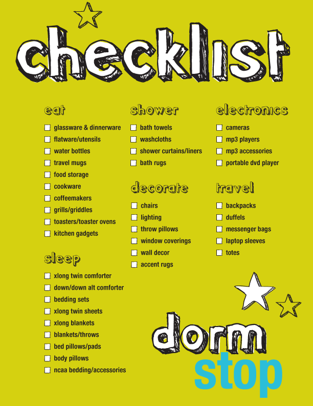 Dorm Checklist
