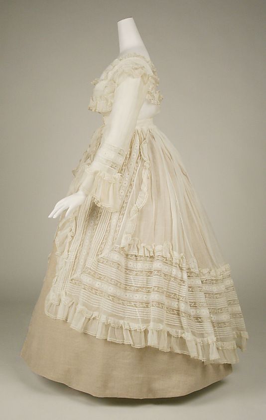 Dress 1863, French, Made of cotton