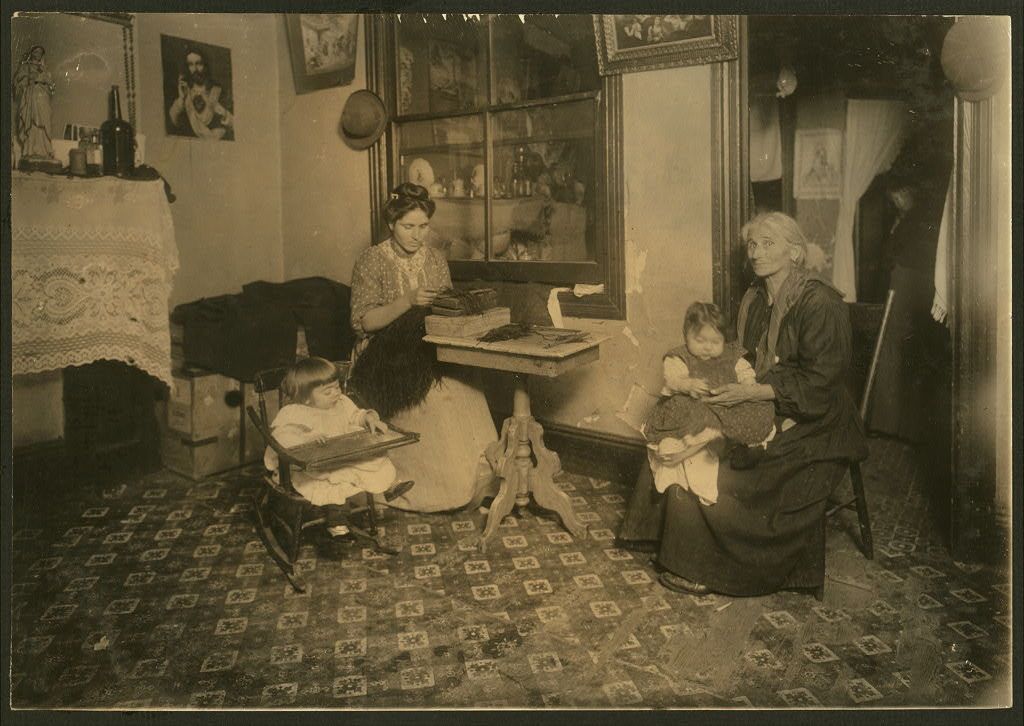 Family in an unlicensed tenement.  New York, 1912.  Library of Congress National