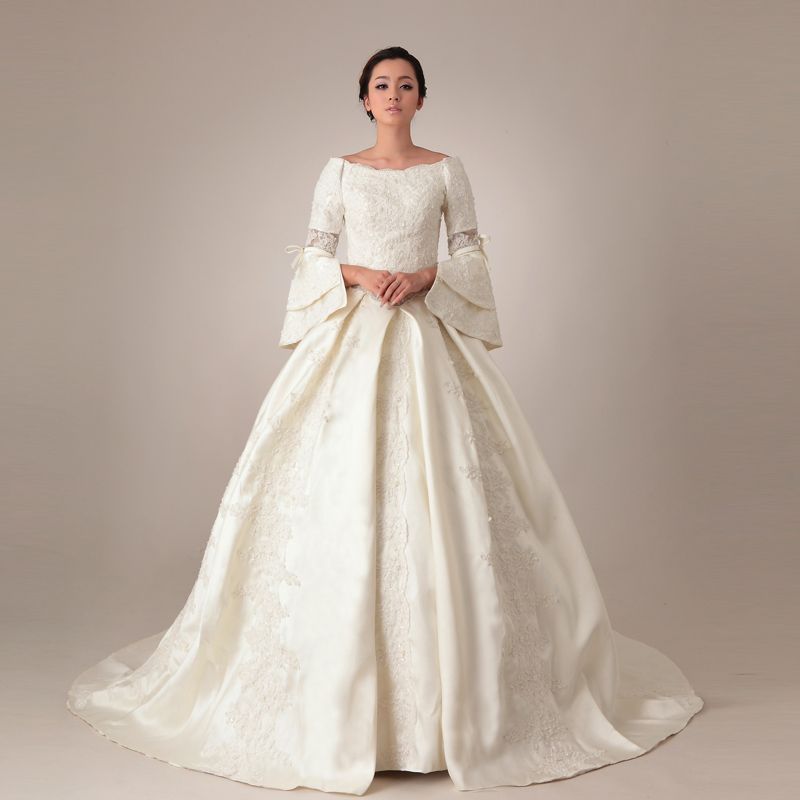 Fashionable One Shoulder Morality Wedding Dress,wedding dress
