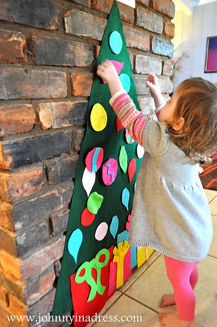Felt tree for your little one to redecorate (felt sticks to felt – no need to us