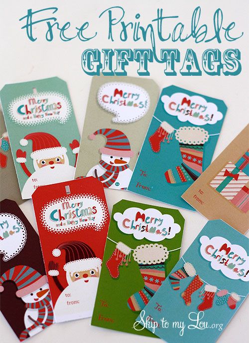 #Free Printable Christmas tags from Skip to my Lou #Christmastags