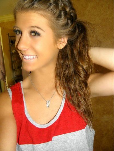 French Braid into Side Ponytail