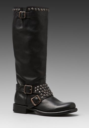 Frye Jenna Studded Tall Boot in Black