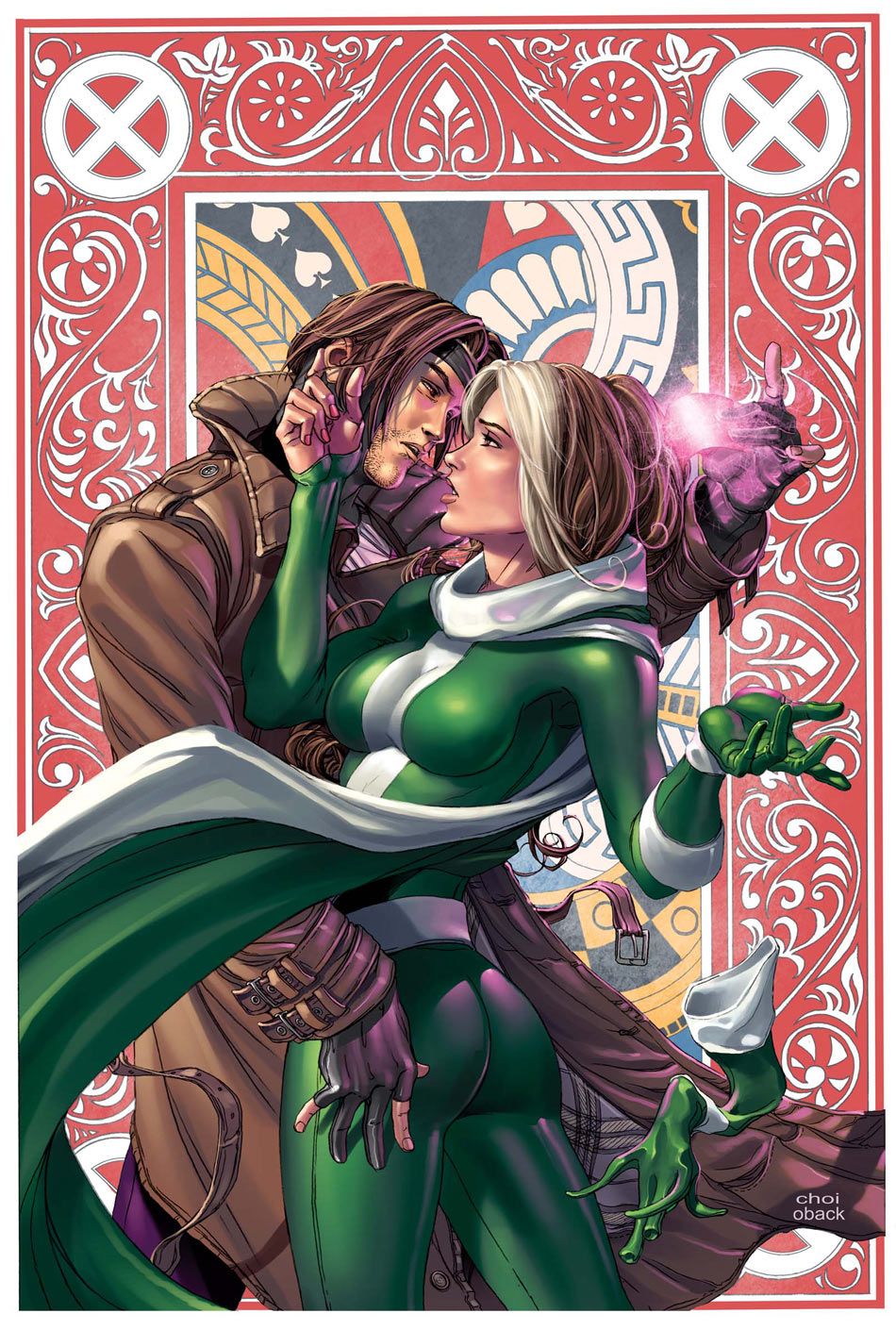 Gambit & Rogue (X-Men).  This is one of my favorite covers ever.
