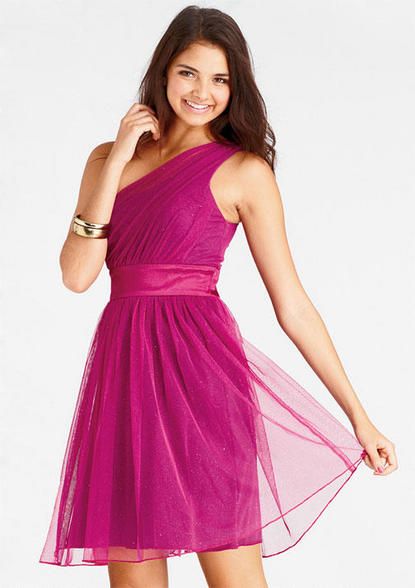 Glitter One-Shoulder Dress