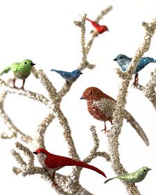 Glittered Bird Centerpiece