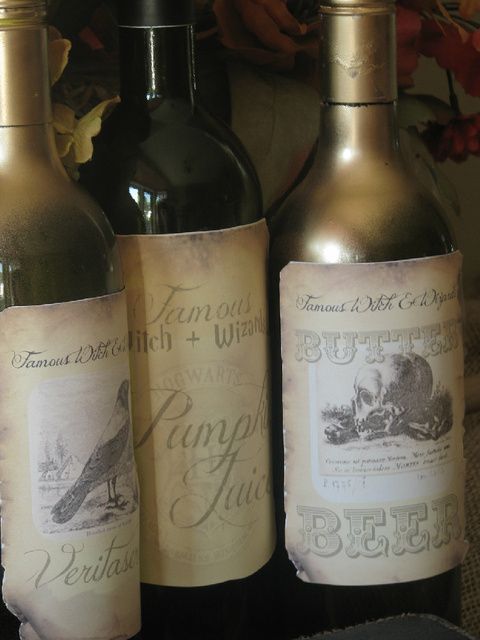 Great vintage bottle labels #harrypotter #party #harry #potter #drinks