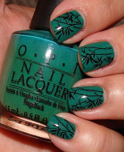 Green Bamboo Nails – so zen and gorgeous! #nails #nail #polish #manicure #nail_a