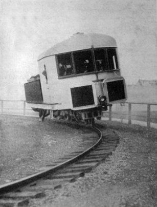 Gyroscopically balanced monorail, Brennan and Scherl, 1907.