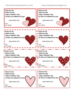 HW Passes to give your students, instead of candy, or buying other Valentines