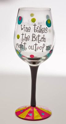 Hand painted wine glass