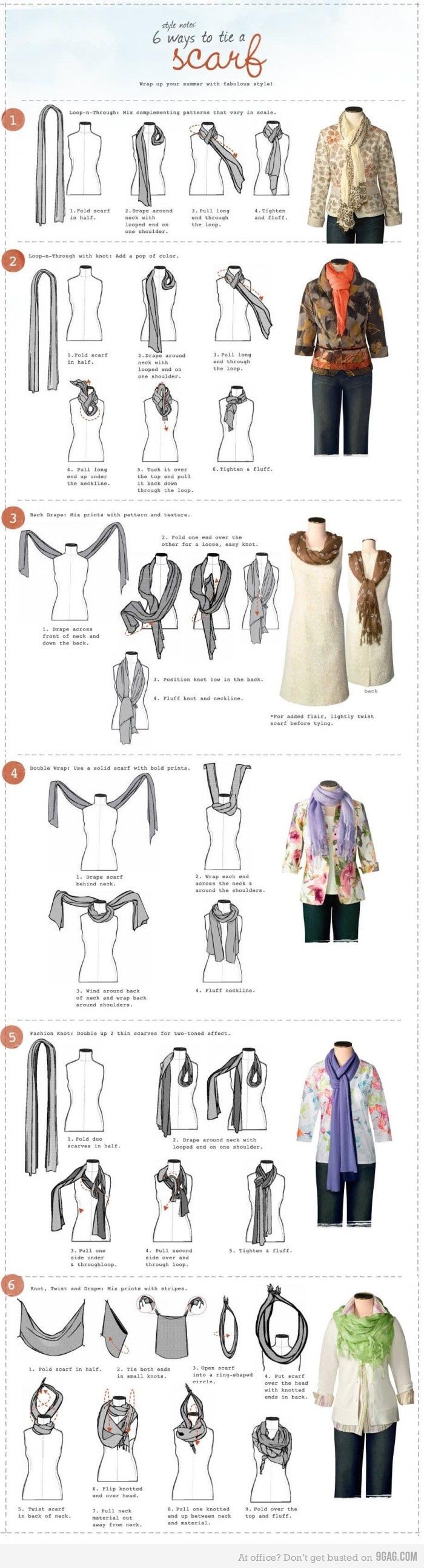 Here's some info on how to tie a scarf…..but how do you store and organize