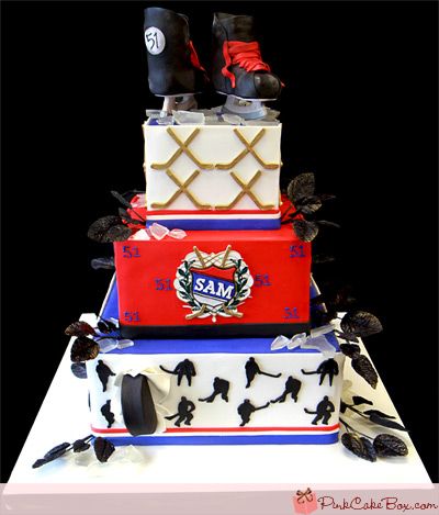 Hockey Themed Bar Mitzvah Cake